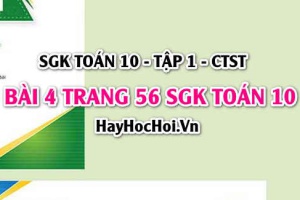Giải bài 4 trang 56 Toán 10 Chân trời sáng tạo (SGK Tập 1)